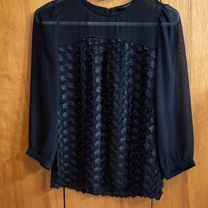 Madewell Black, Elegant Textured Blouse